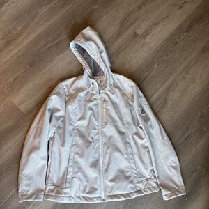 Vintage/Y2K ZeroXposur SoftShell Hooded White&Grey FauxFur Lined Jacket XXL/2XL